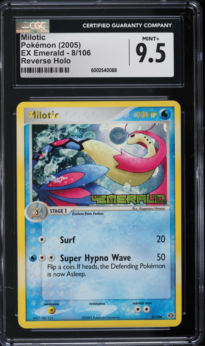 2005 Pokemon EX Emerald Reverse Holo Milotic #8 CGC 9.5 MINT+