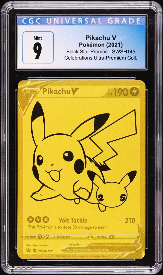 2021 Pokemon SWSH Black Star Promo Ultra Premium Pikachu V #145 CGC 9 MINT