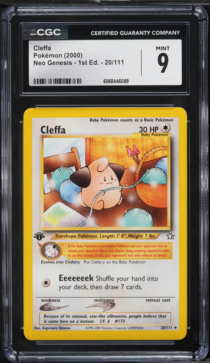 2000 Pokemon Neo Genesis 1st Edition Cleffa #20 CGC 9 MINT
