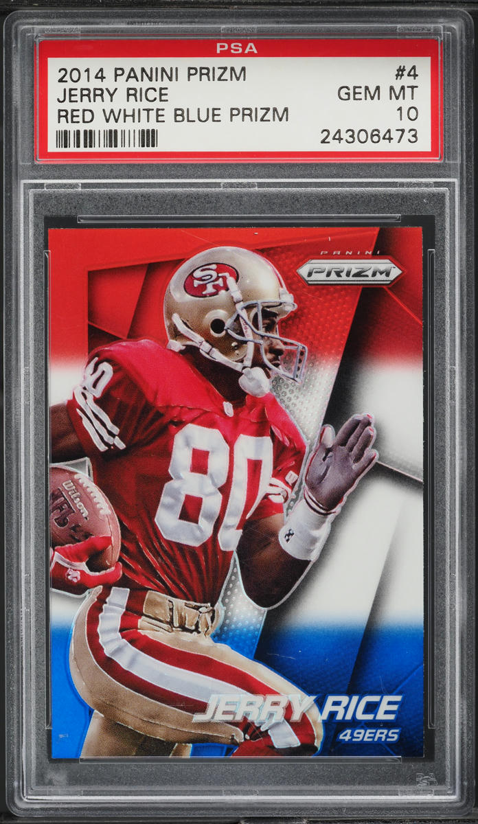 2014 Panini Prizm Red White Blue Jerry Rice #4 PSA 10 GEM MINT