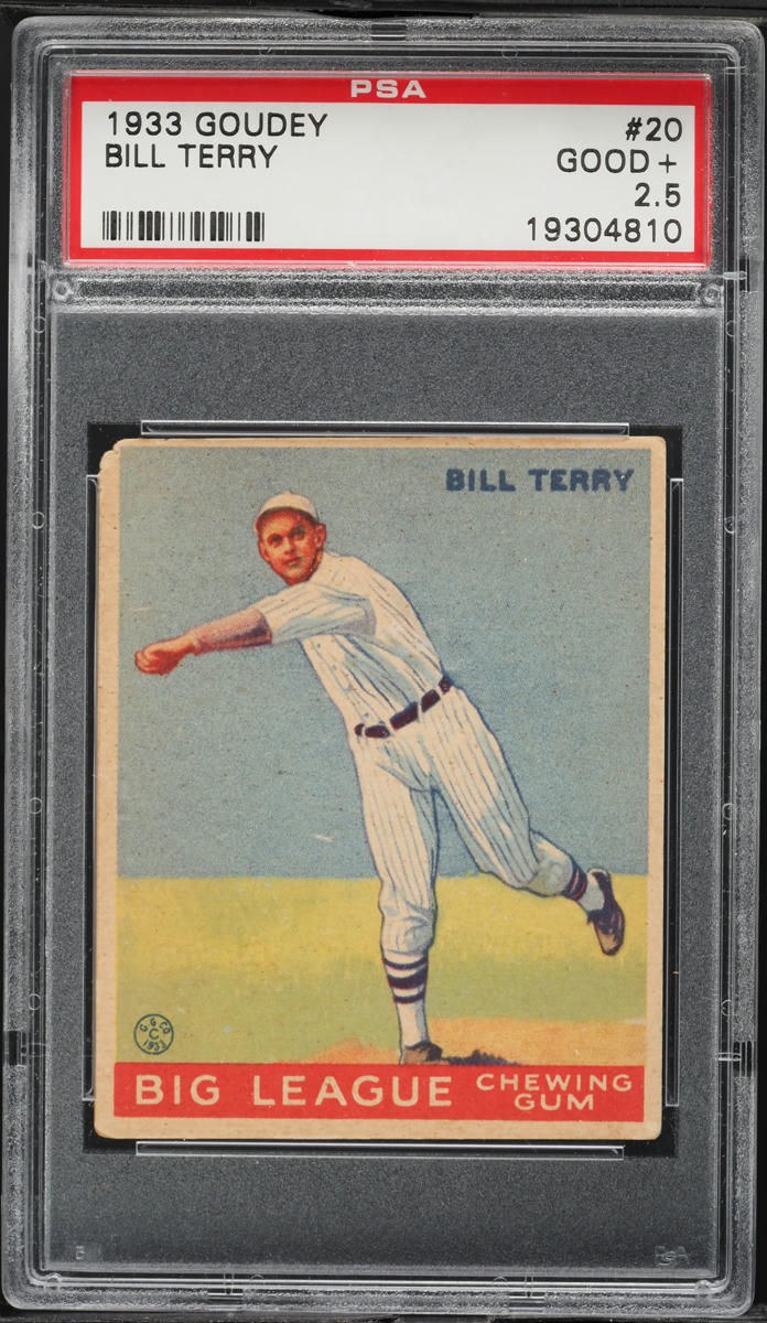 1933 Goudey Bill Terry #20 PSA 2.5 GD+