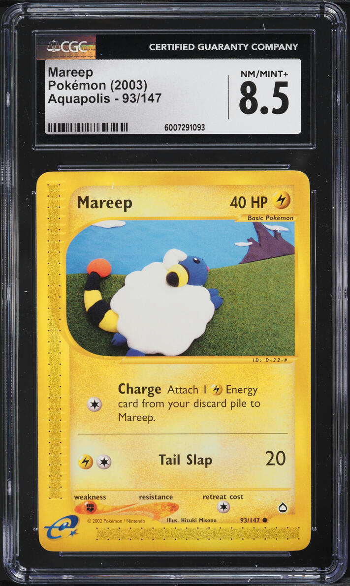 2003 Pokemon Aquapolis Mareep #93 CGC 8.5 NM-MT+