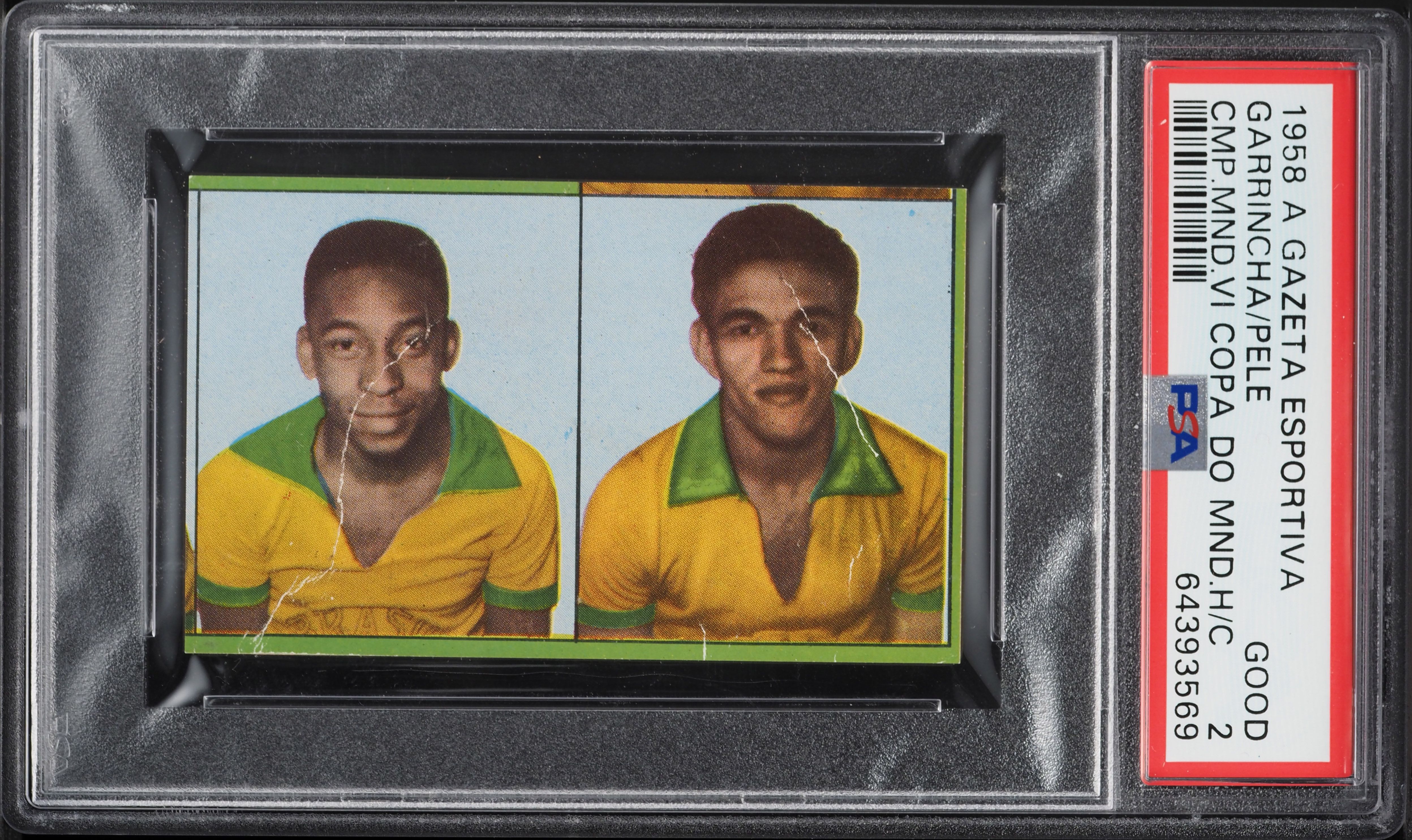 1958 A Gazeta Esportiva Campeao Mundial Garrincha & Pele ROOKIE PSA 2 GD