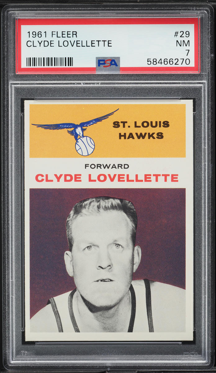 1961 Fleer Basketball Clyde Lovellette #29 PSA 7 NRMT