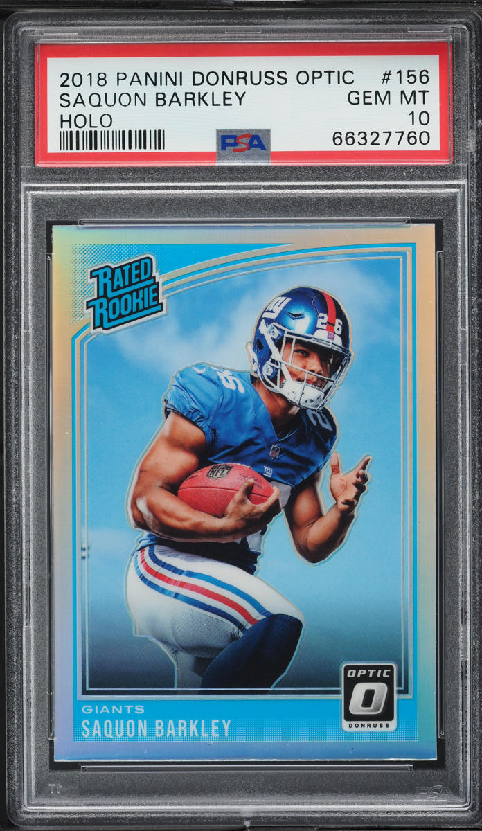 2018 Donruss Optic Holo Saquon Barkley ROOKIE #156 PSA 10 GEM MINT