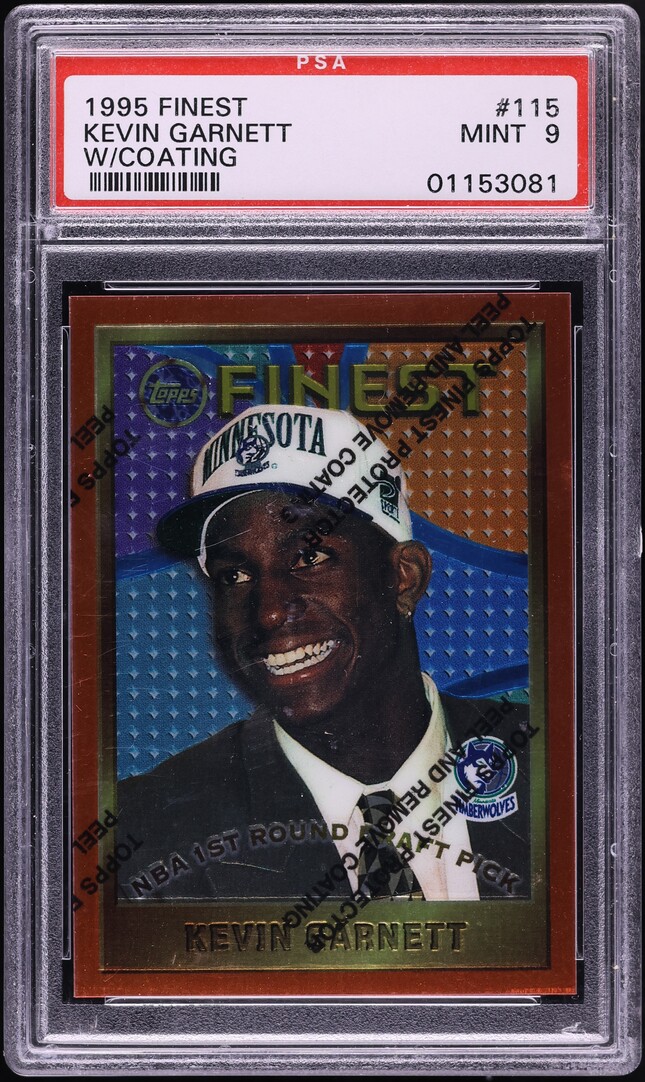 1995 Finest Basketball w/ Coating Kevin Garnett ROOKIE #115 PSA 9 MINT