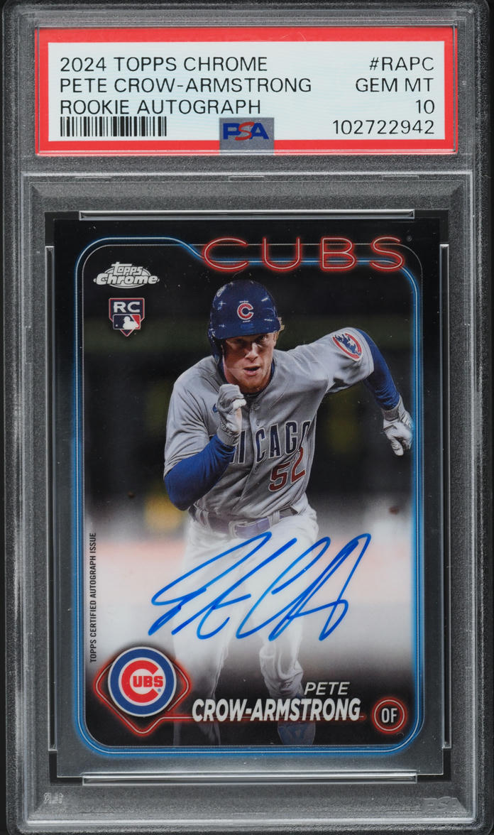 2024 Topps Chrome Pete Crow-Armstrong ROOKIE AUTO #RAPC PSA 10 GEM MINT