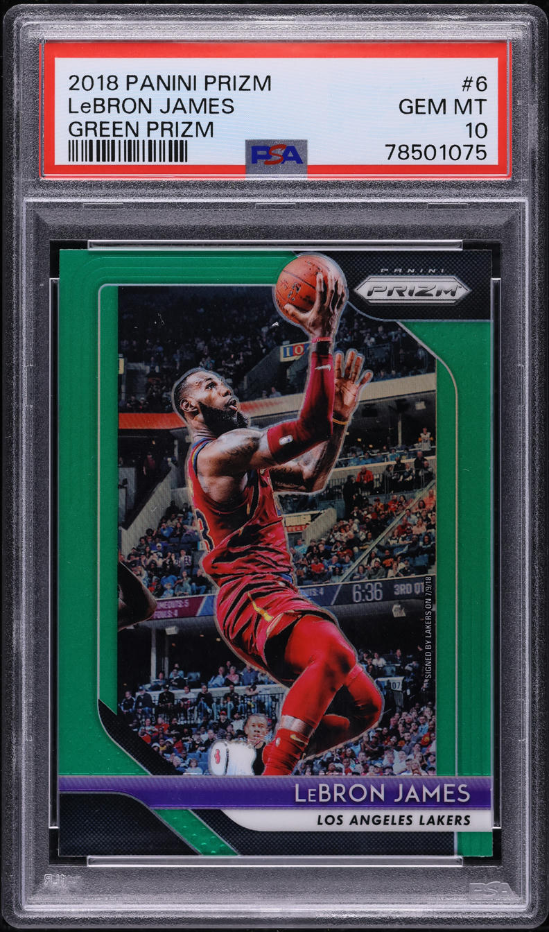 2018 Panini Prizm Green LeBron James #6 PSA 10 GEM MINT
