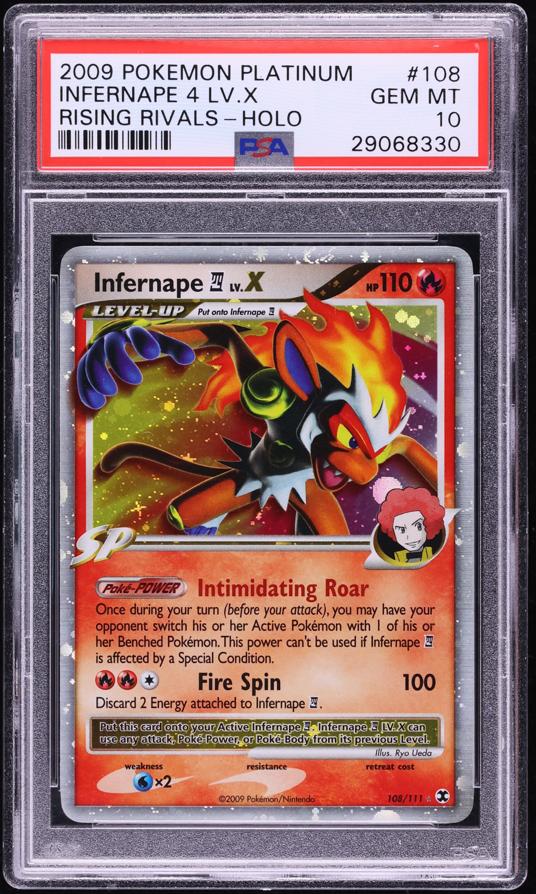 2009 Pokemon Platinum Rising Rivals Holo Infernape 4 LV.X #108 PSA 10 GEM MINT
