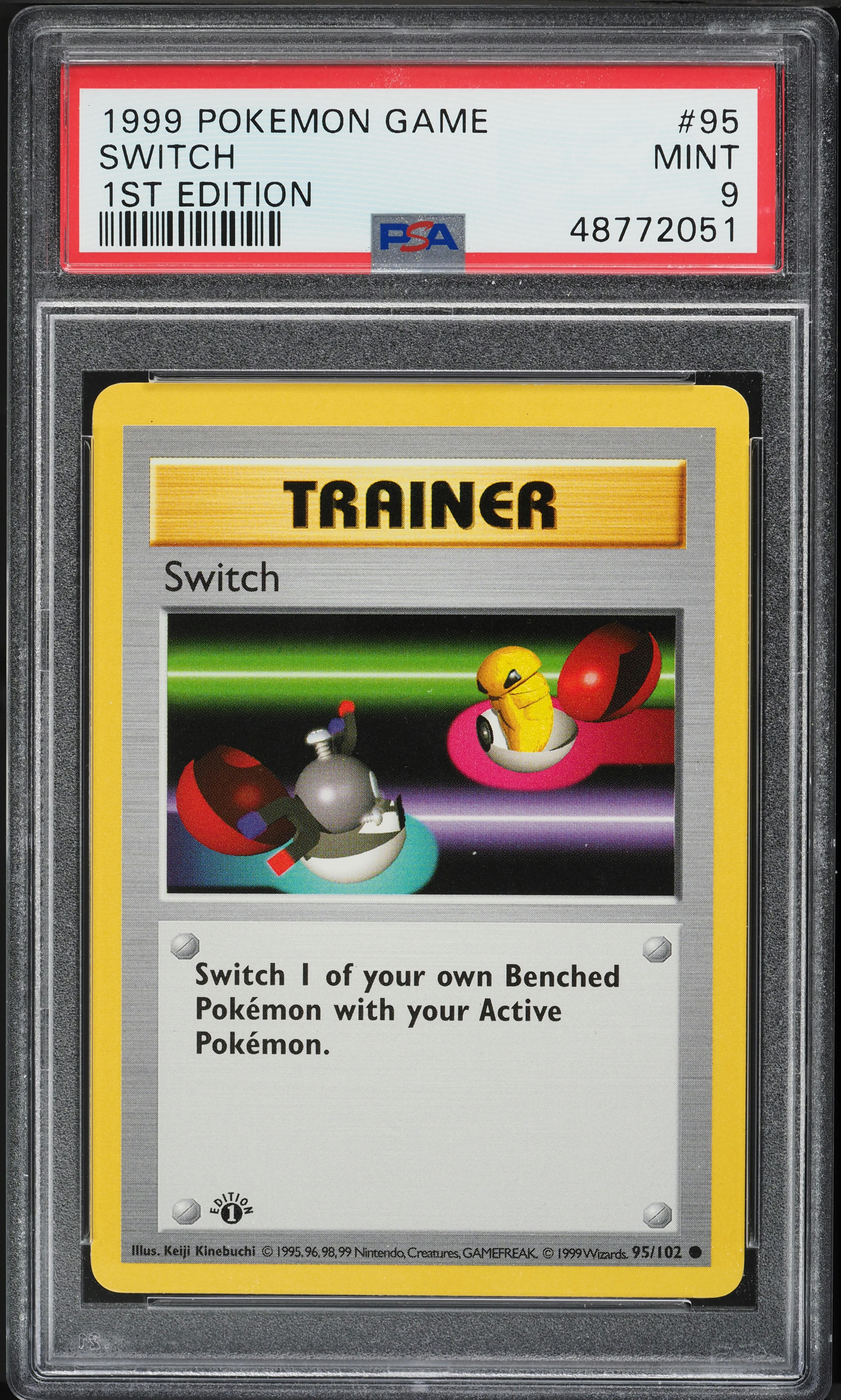 1999 Pokemon Base Set Shadowless 1st Edition Switch #95 PSA 9 MINT