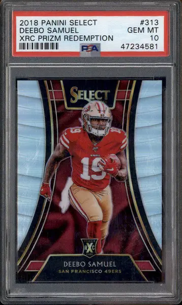 2018 Panini Select XRC Prizm Redemption #313 Deebo Samuel RC PSA 10