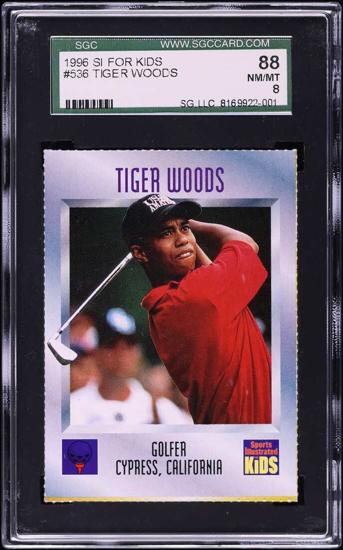 1996 Sports Illustrated For Kids Tiger Woods ROOKIE #536 SGC 8 NM-MT