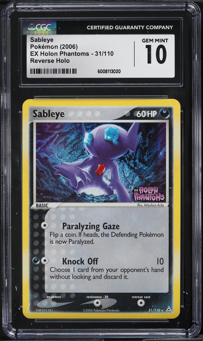 2006 Pokemon EX Holon Phantoms Reverse Holo Sableye #31 CGC 10 GEM MINT