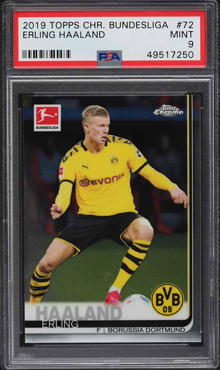2019 Topps Chrome Bundesliga Erling Haaland ROOKIE #72 PSA 9 MINT