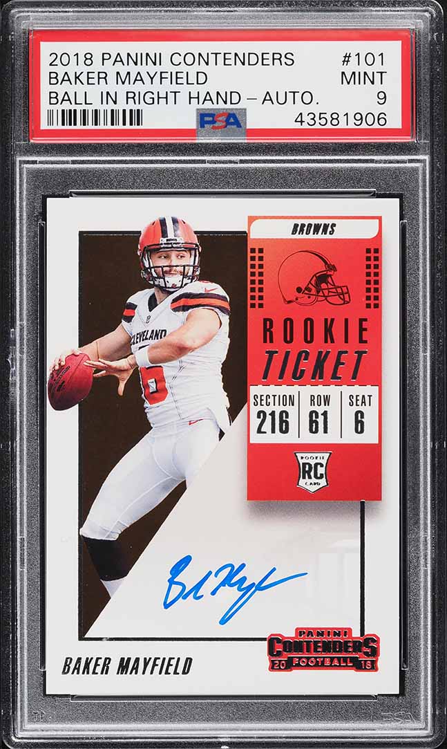 2018 Panini Contenders Baker Mayfield ROOKIE AUTO #101 PSA 9 MINT