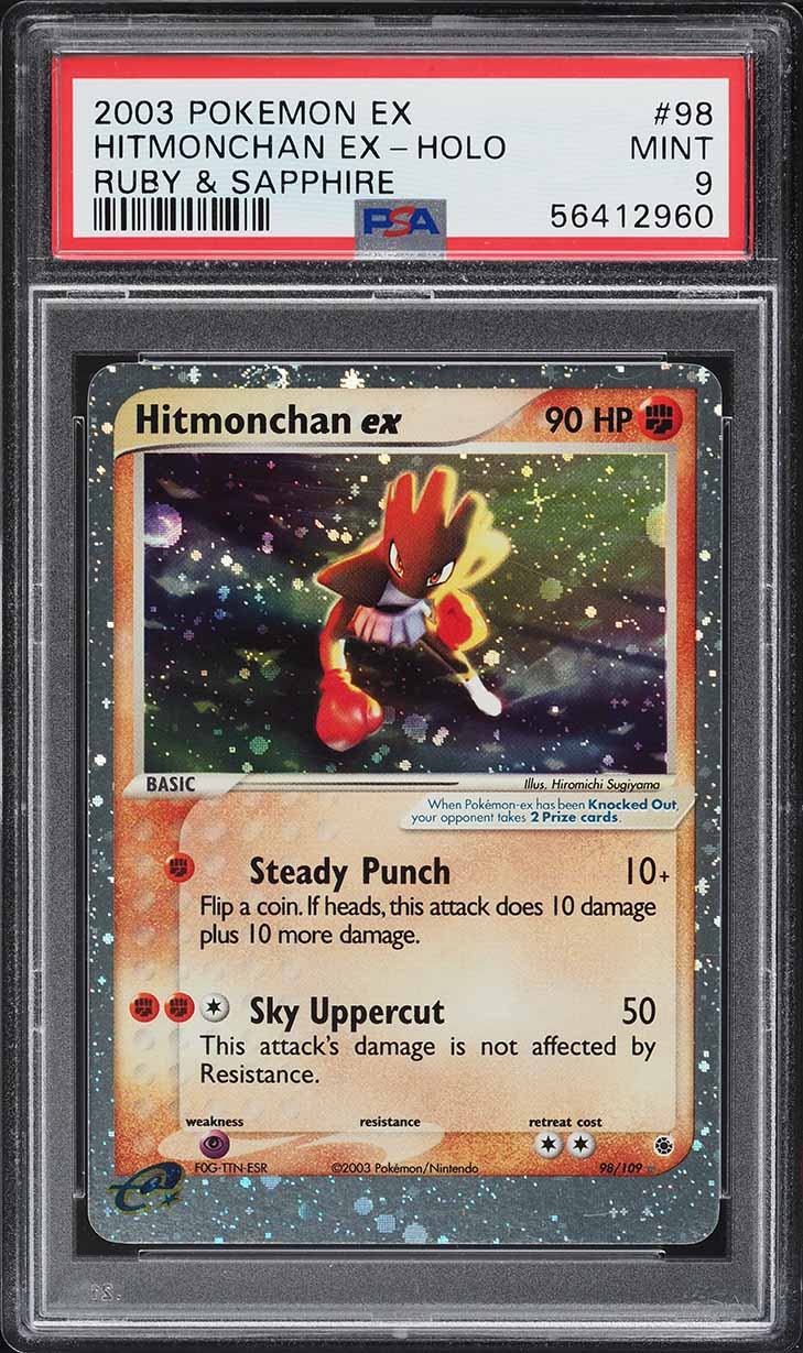 2003 Pokemon EX Ruby & Sapphire Holo Hitmonchan ex #98 PSA 9 MINT