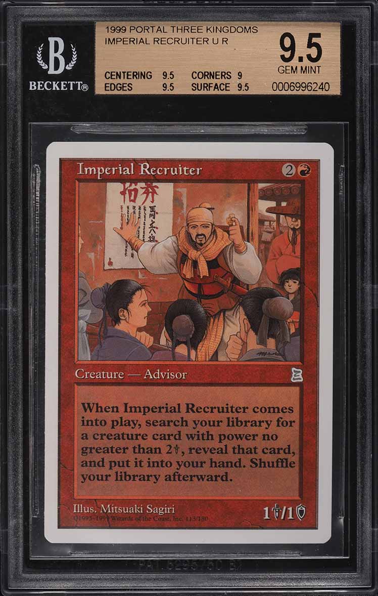 1999 Magic The Gathering MTG Portal Three Kingdoms Imperial Recruiter BGS 9.5