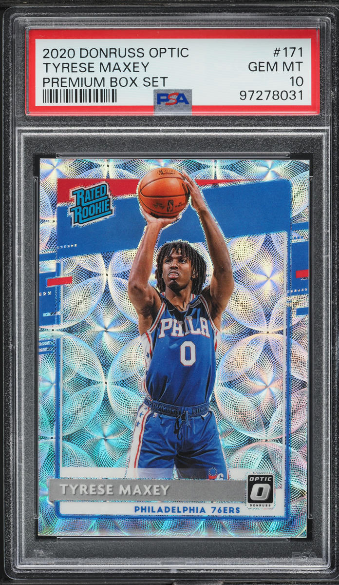 2020 Donruss Optic Premium Box Set Tyrese Maxey ROOKIE /249 #171 PSA 10 GEM MINT
