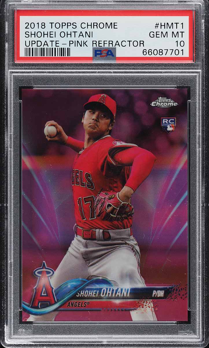 2018 Topps Chrome Update Pink Refractor Shohei Ohtani ROOKIE #HMT1 PSA 10 GEM