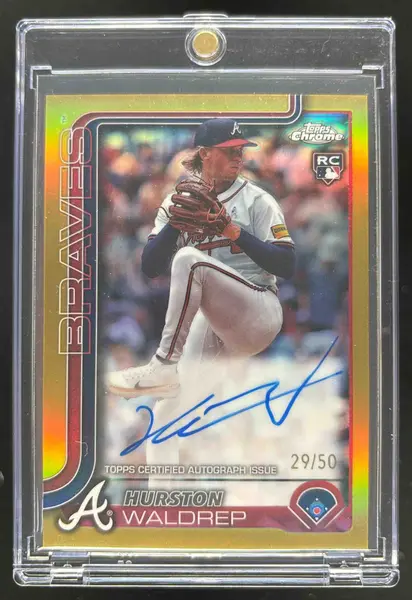 2025 Topps Chrome Rookie Autographs Gold Refractor Hurston Waldrep RC Auto /50