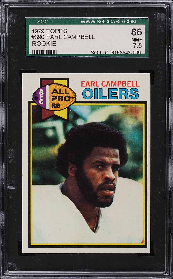 1979 Topps Football Earl Campbell ROOKIE #390 SGC 7.5 NRMT+