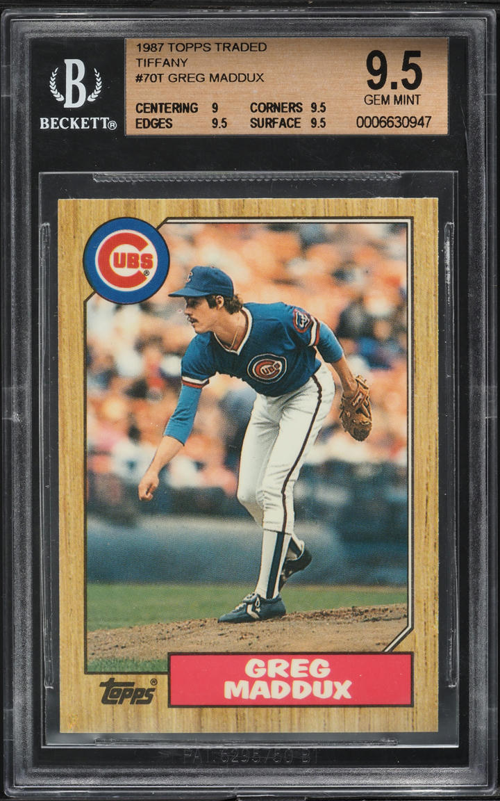 1987 Topps Traded Tiffany Greg Maddux ROOKIE #70T BGS 9.5 GEM MINT