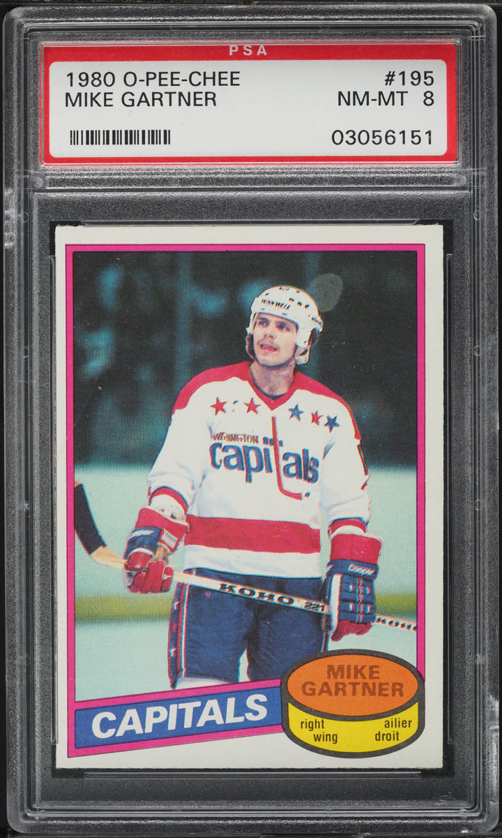 1980 O-Pee-Chee Hockey Mike Gartner ROOKIE #195 PSA 8 NM-MT