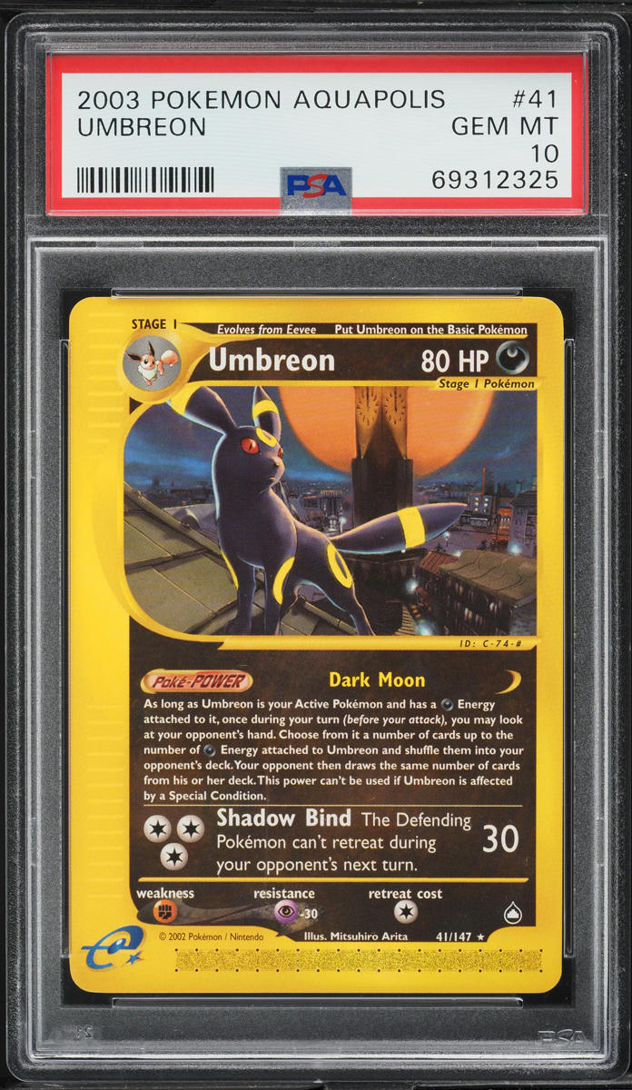 2003 Pokemon Aquapolis Umbreon #41 PSA 10 GEM MINT