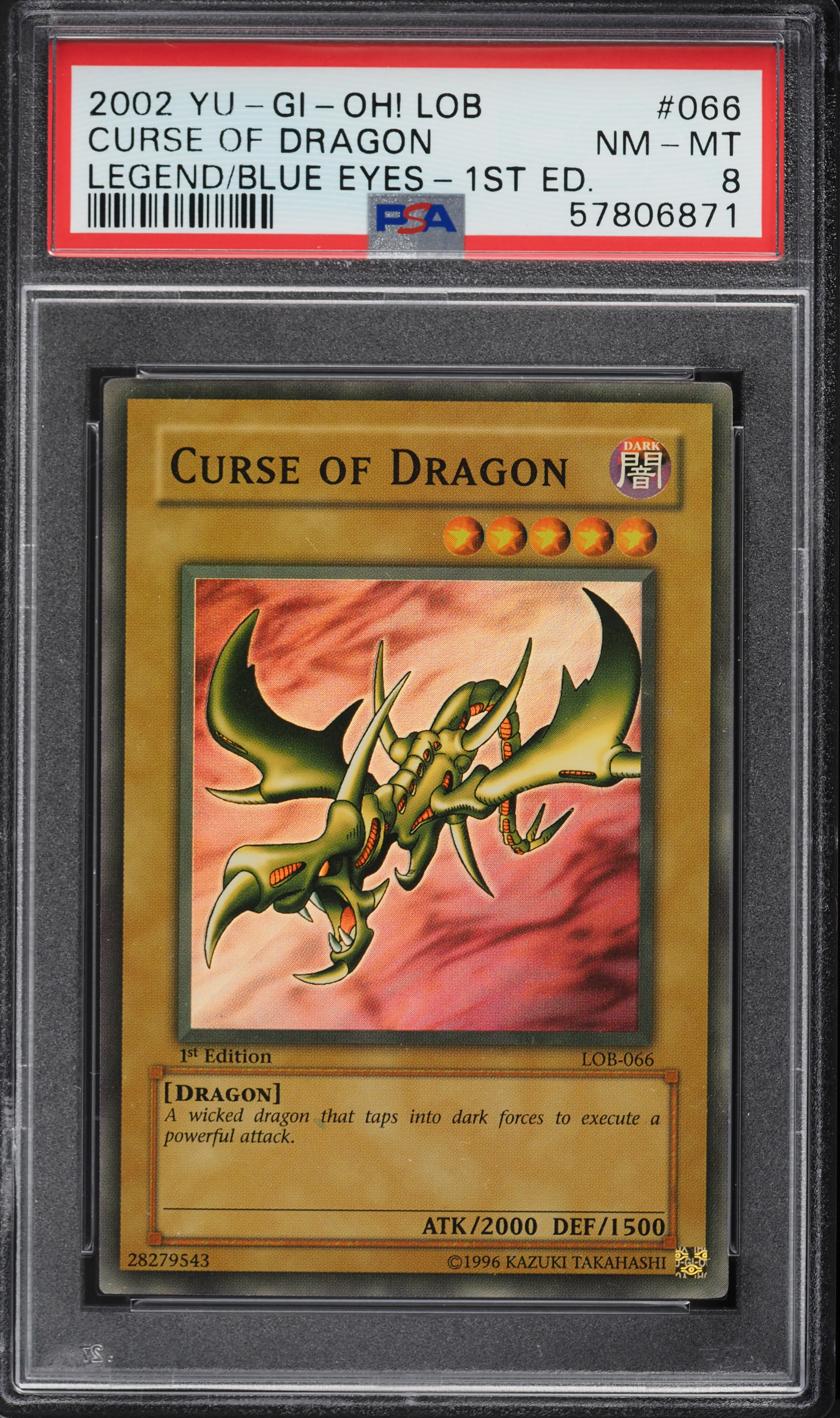 Curse of Dragon 2002 Legend of Blue Eyes White Dragon #LOB-066 1st