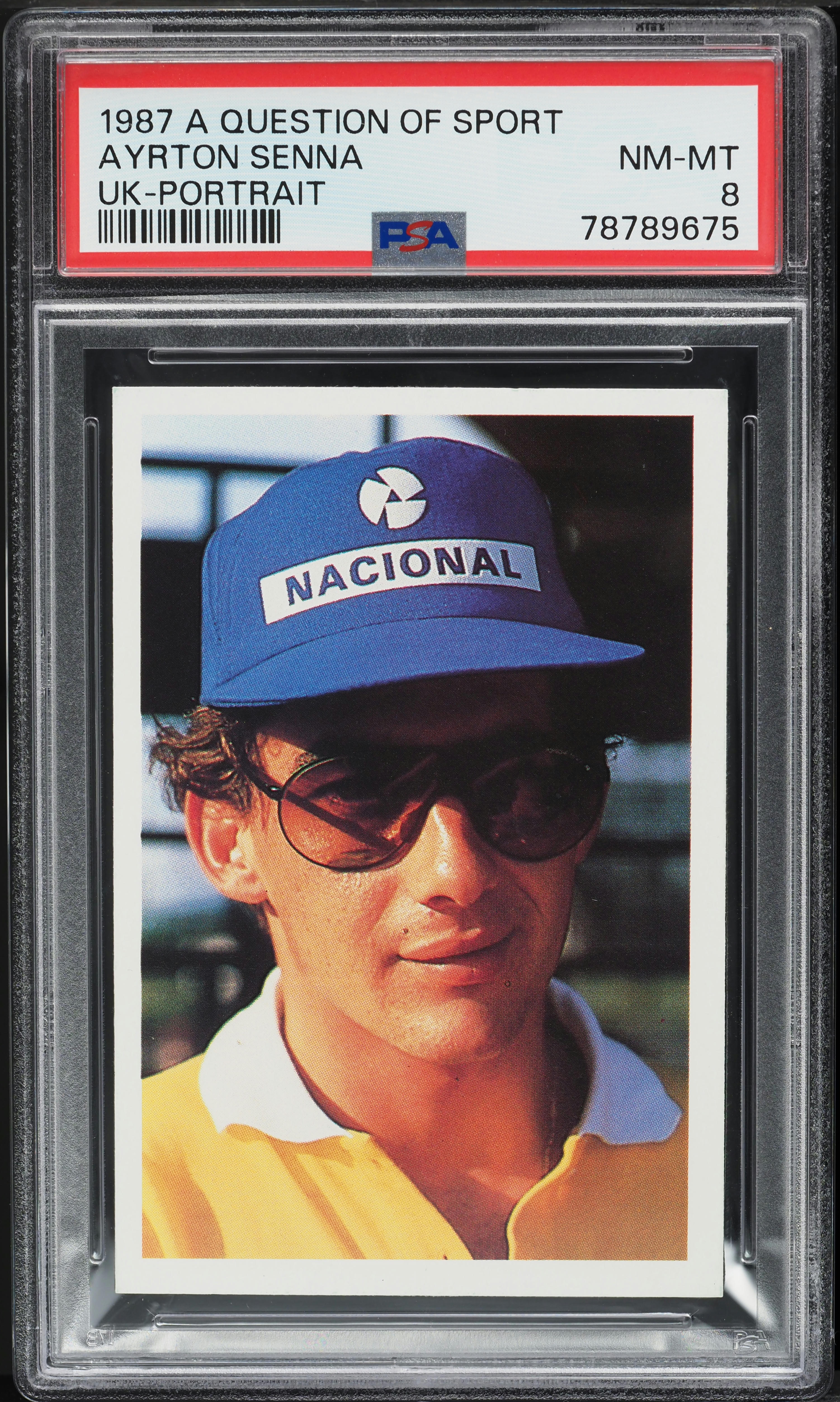 1987 A Question Of Sport UK Portrait Ayrton Senna ROOKIE PSA 8 NM-MT