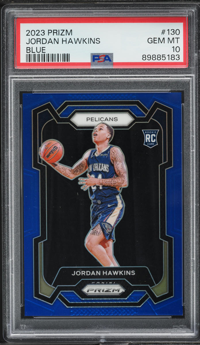 2023 Panini Prizm Blue Jordan Hawkins ROOKIE /199 #130 PSA 10 GEM MINT