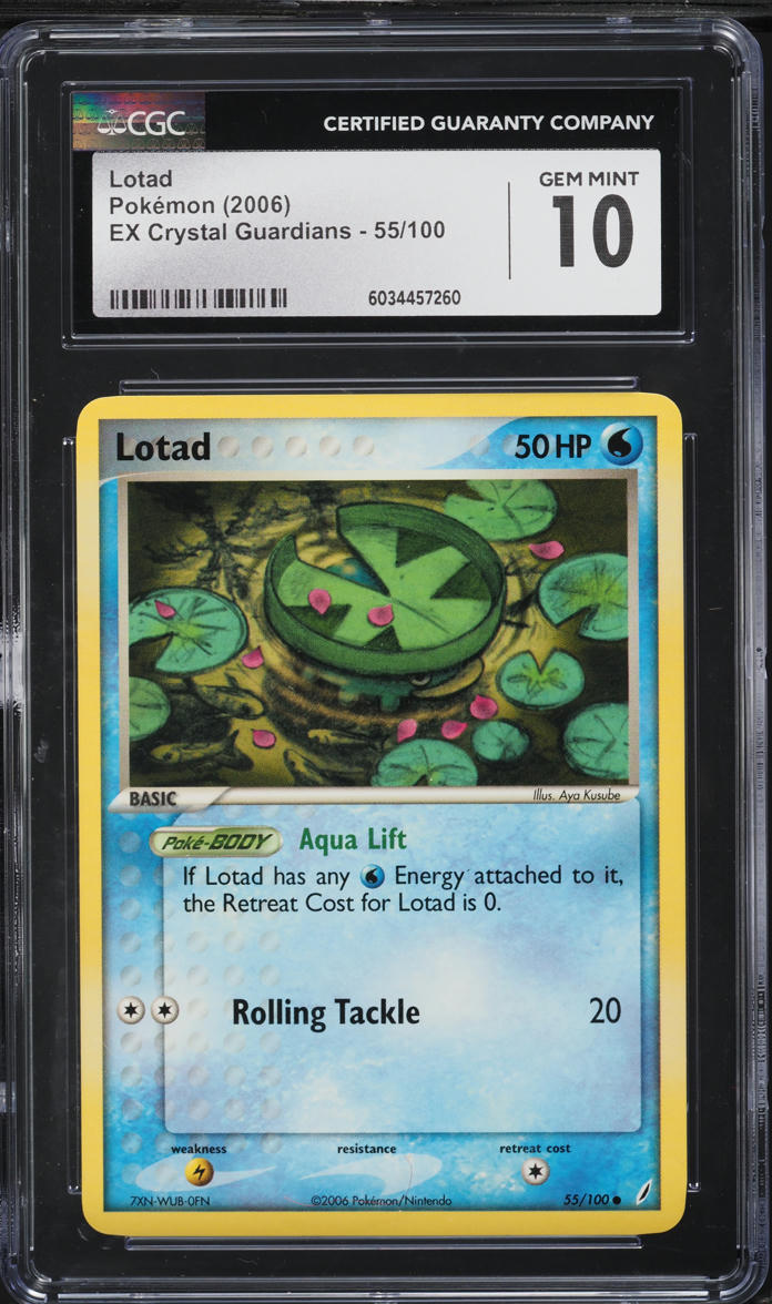 2006 Pokemon EX Crystal Guardians Lotad #55 CGC 10 GEM MINT