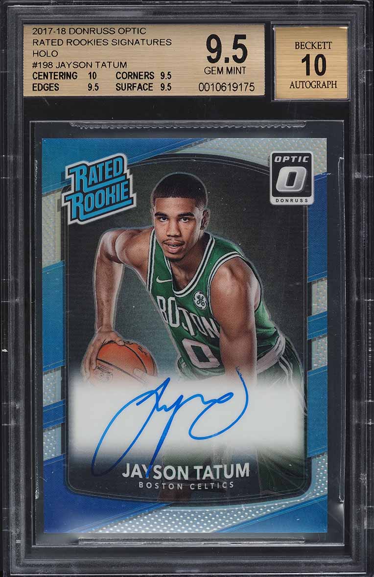 2017 Donruss Optic Holo Jayson Tatum ROOKIE AUTO #198 BGS 9.5 GEM MINT