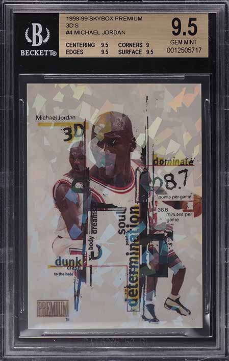 1998 Skybox Premium 3D Michael Jordan #4 BGS 9.5 GEM MINT