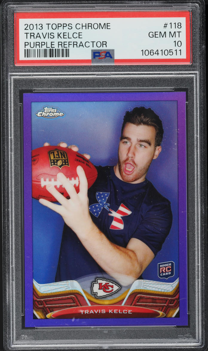 2013 Topps Chrome Purple Refractor Travis Kelce ROOKIE /499 #118 PSA 10 GEM MINT