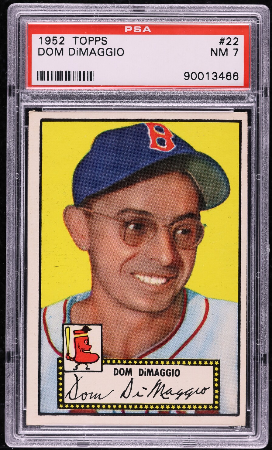 1952 Topps Dom DiMaggio BLACK BACK #22 PSA 7 NRMT