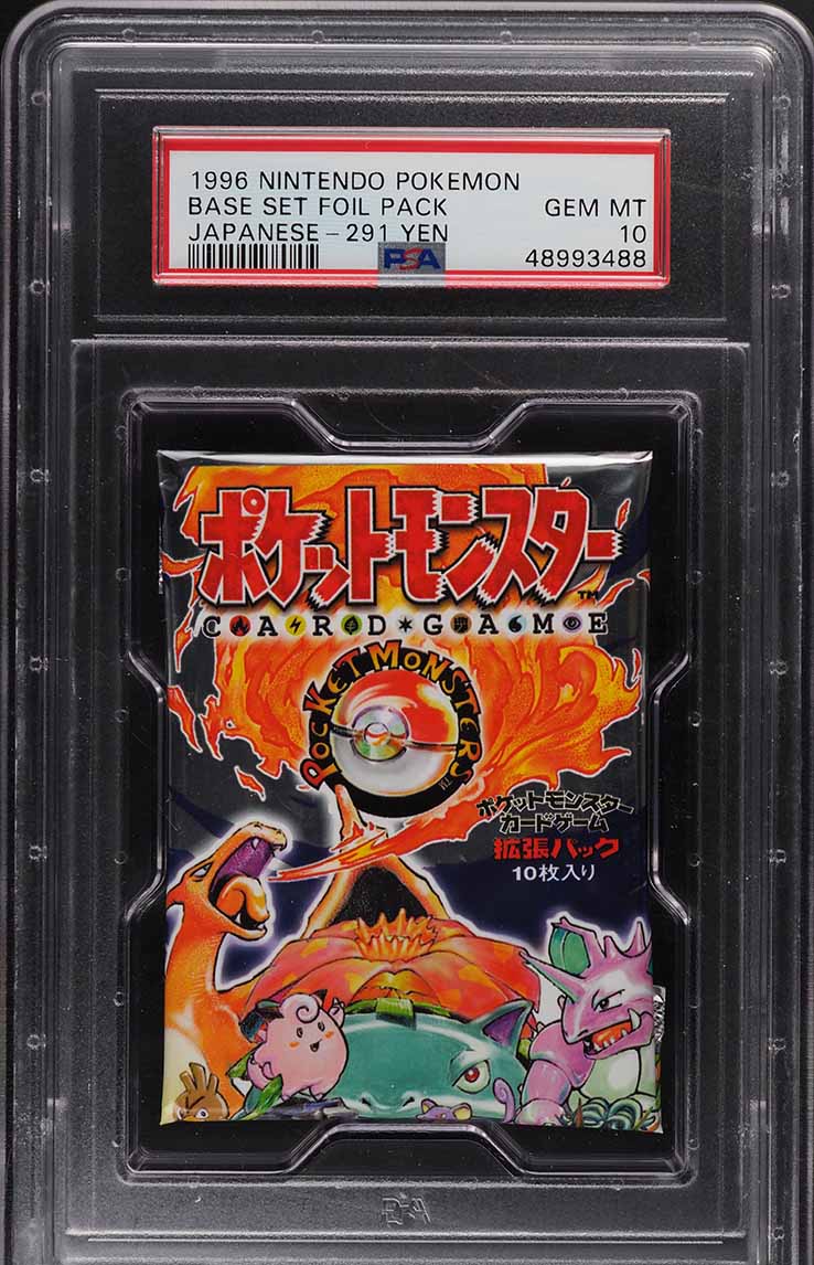 1996 Nintendo Pokemon Base Set Foil Pack Japanese 291 Yen — front