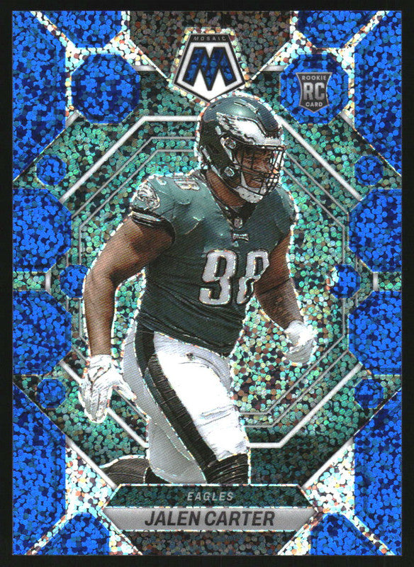 2023 Panini Mosaic Blue Sparkle Prizm #328 Jalen Carter RC /96