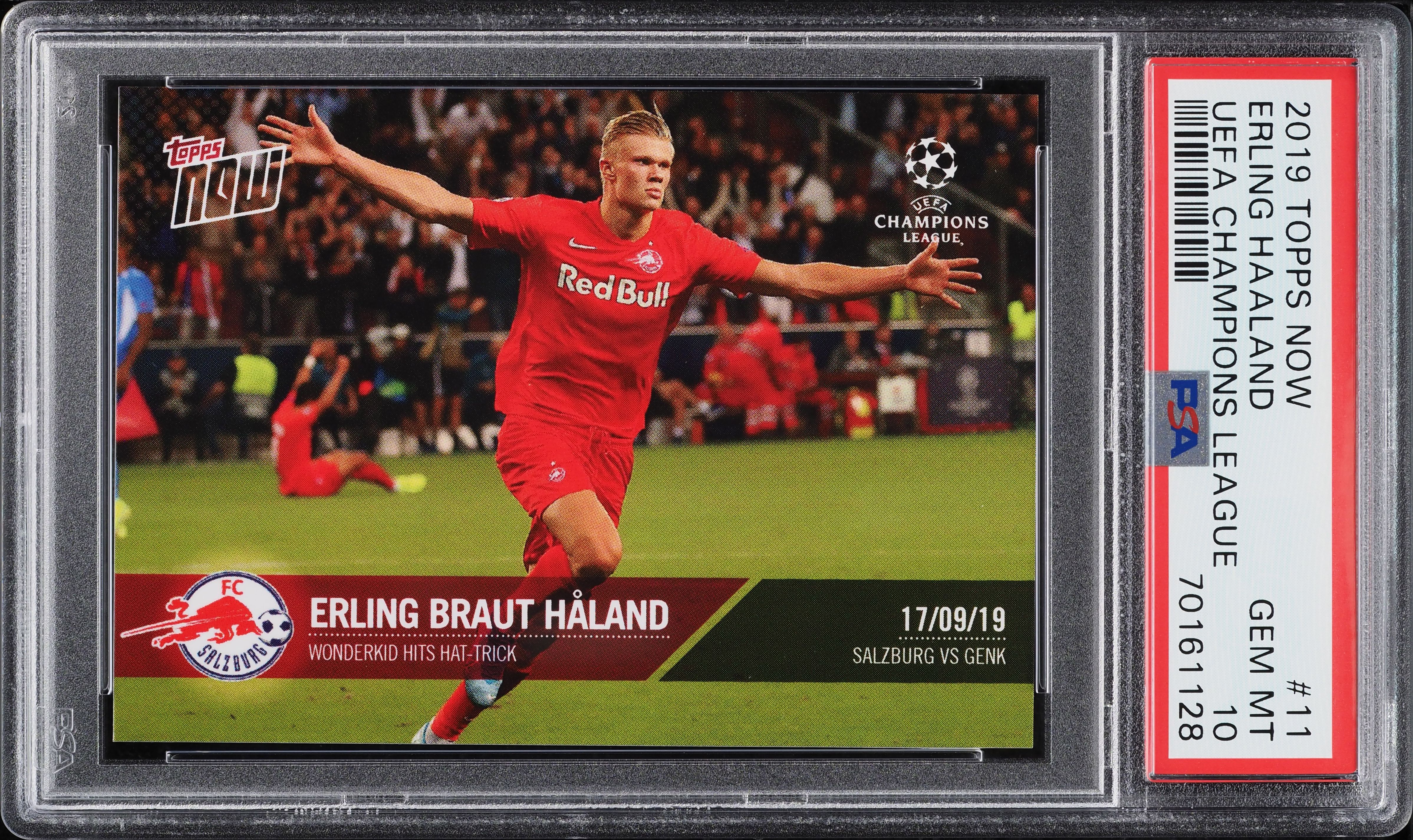 2019 Topps Now UEFA Champions League Erling Haaland ROOKIE #11 PSA 10 GEM MINT