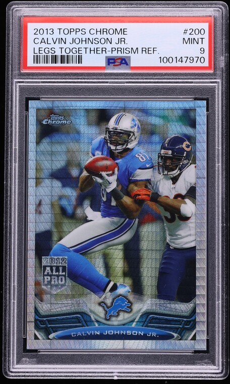 2013 Topps Chrome Prism Refractor Calvin Johnson Jr. /260 #200 PSA 9 MINT