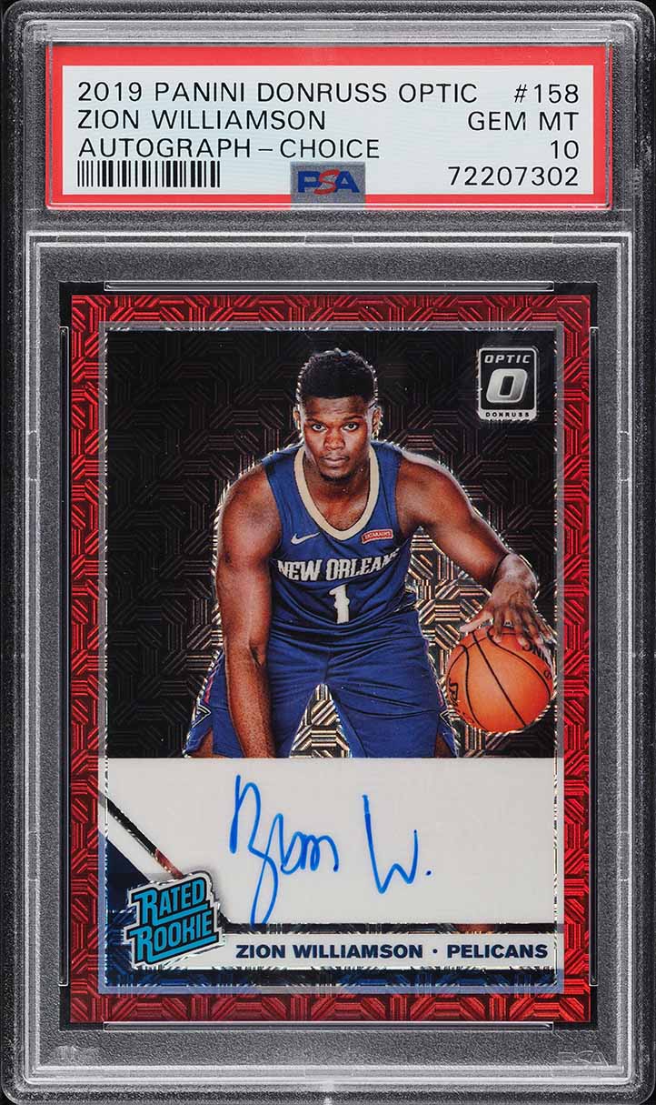 2019 Donruss Optic Choice Zion Williamson ROOKIE AUTO #158 PSA 10 GEM MINT