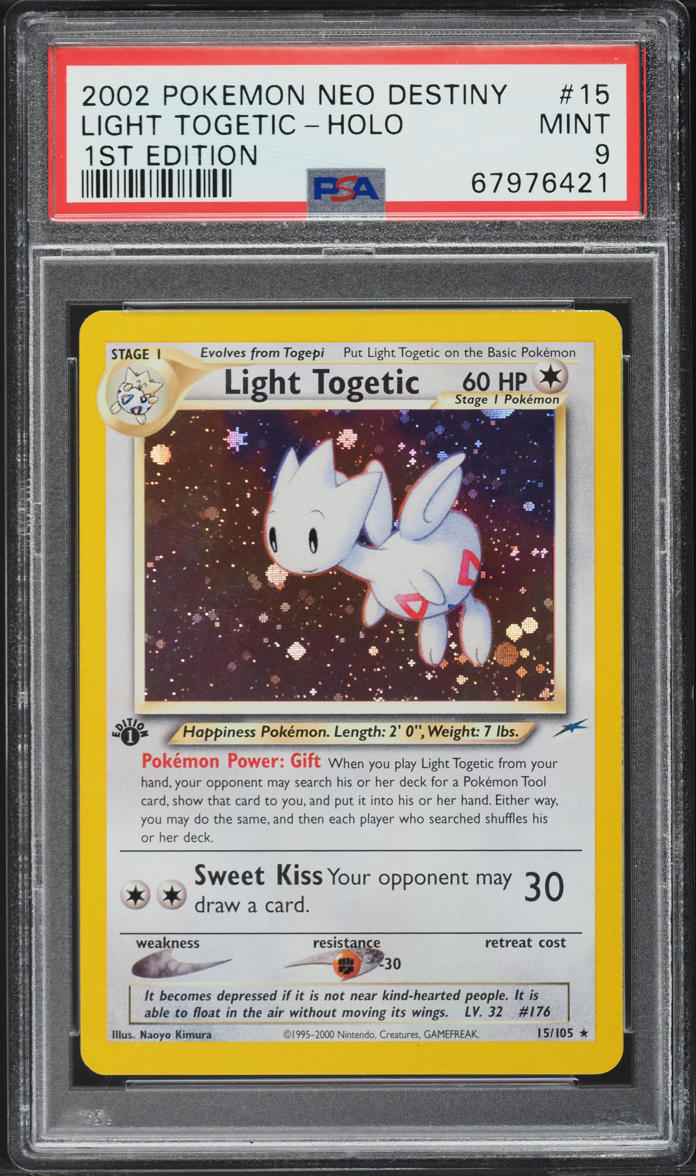 2002 Pokemon Neo Destiny 1st Edition Holo Light Togetic #15 PSA 9 MINT