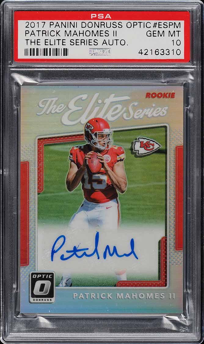 2017 Donruss Optic The Elite Series Patrick Mahomes II RC AUTO /20 #ES-PM PSA 10