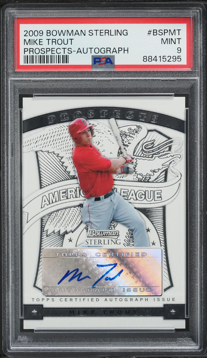 2009 Bowman Sterling Mike Trout PROSPECT AUTO #BSP-MT PSA 9 MINT