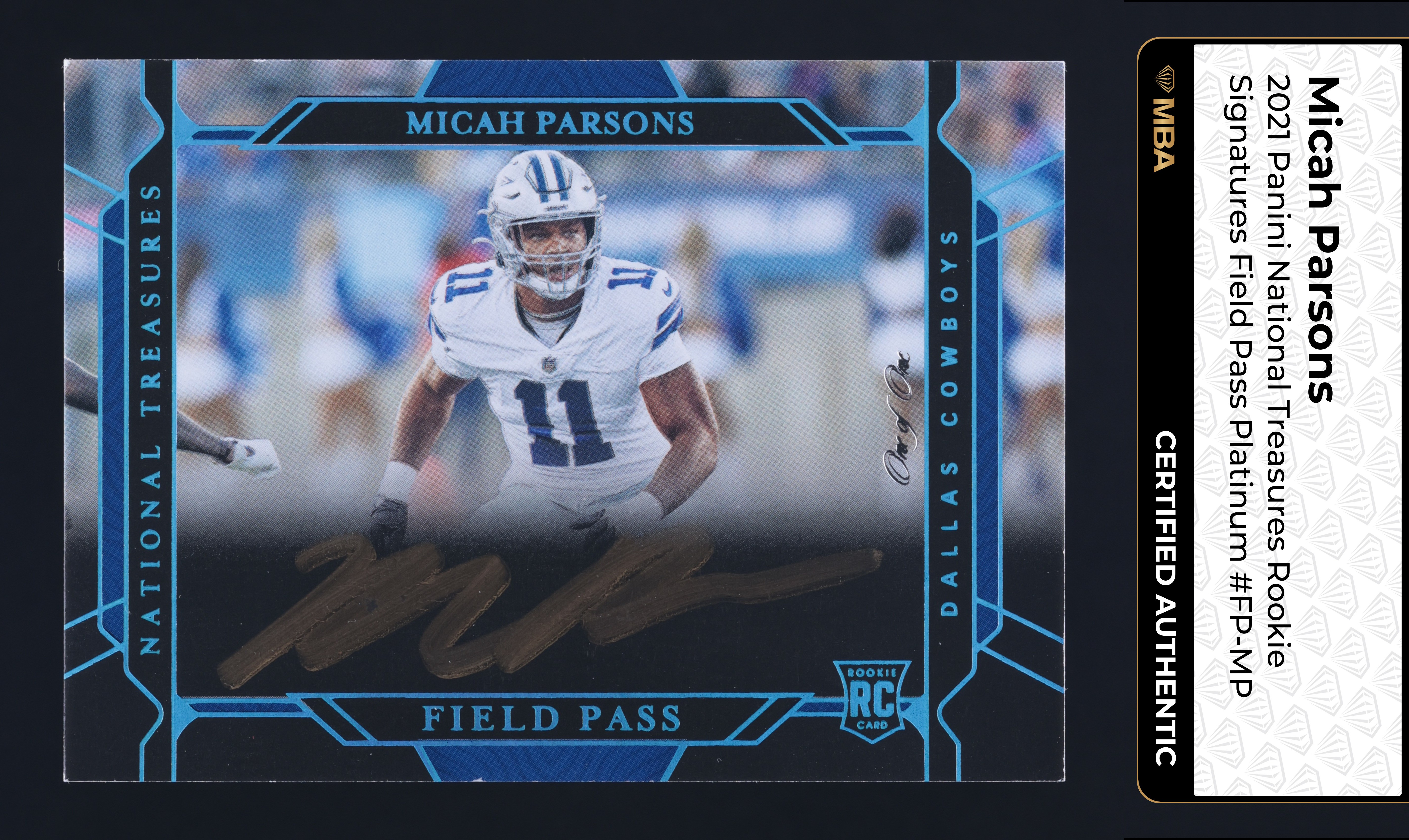 2021 National Treasures Field Pass Platinum Micah Parsons RC AUTO 1/1 MBA AUTH