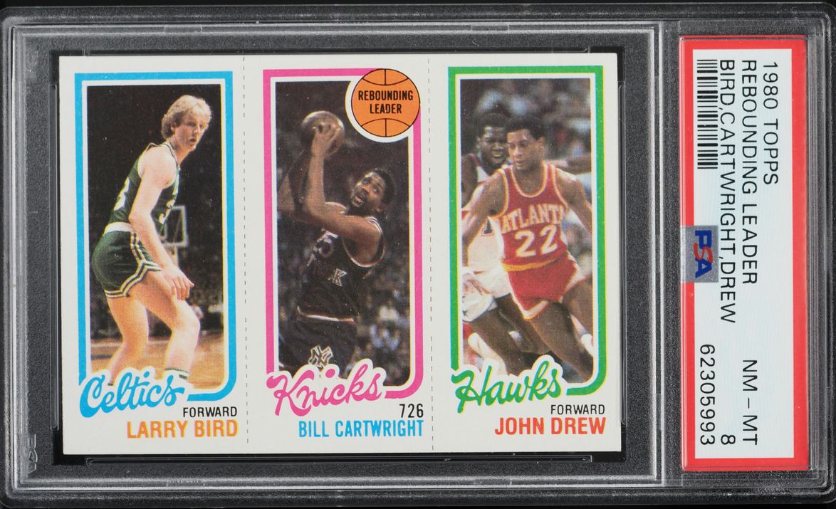 1980 Topps Basketball Bill Cartwright John Drew Larry Bird ROOKIE PSA 8 NM-MT