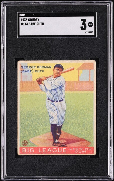 1933 Goudey Babe Ruth #144 SGC 3 VG