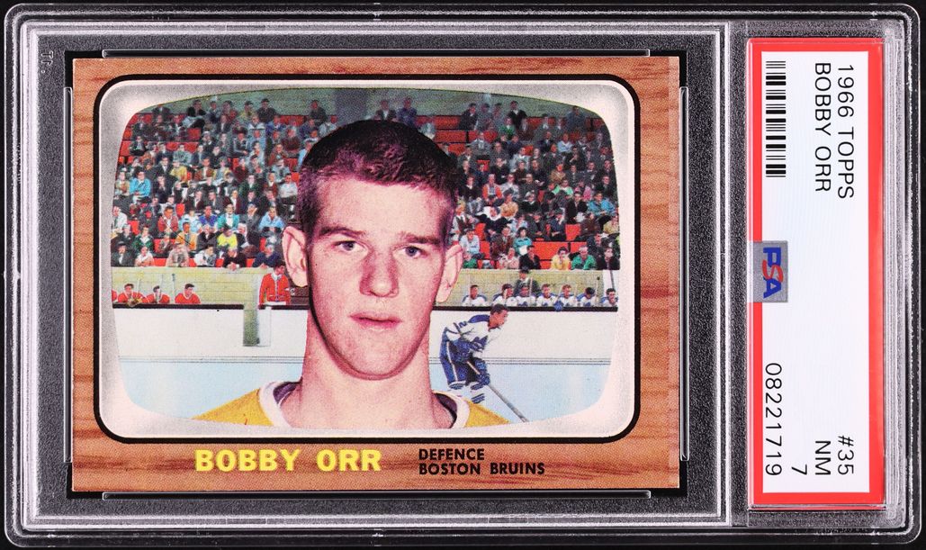 1966 Topps Hockey Bobby Orr ROOKIE #35 PSA 7 NRMT