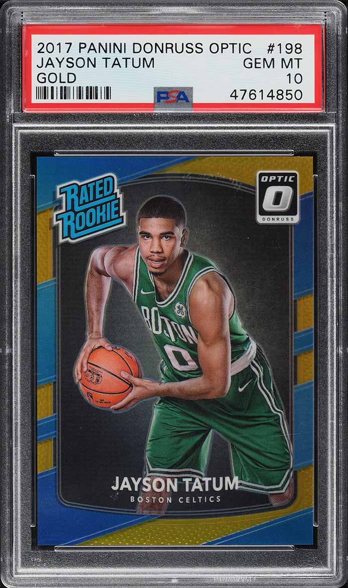 2017 Donruss Optic Gold Jayson Tatum ROOKIE /10 #198 PSA 10 GEM MINT