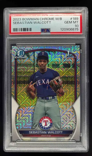 2023 Bowman Chrome Mega Box #BCP-189 Sebastian Walcott RC PSA 10